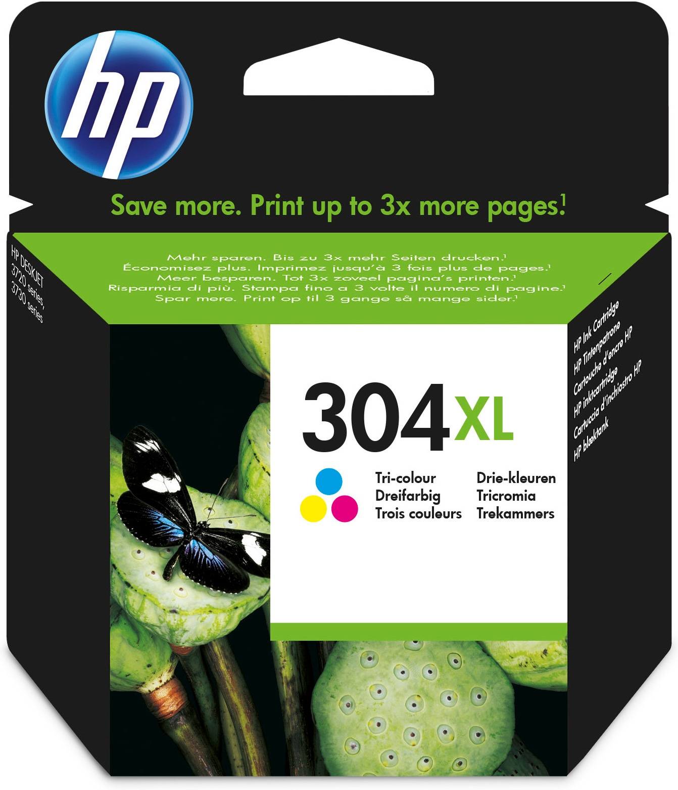 HP 304XL Cartouche d'encre trois couleurs grande capacité authentique  (HPN9K07AE) –