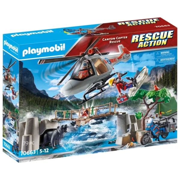 PLAYMOBIL UNITE DE SECOURISTES AVEC HELICOPTERE