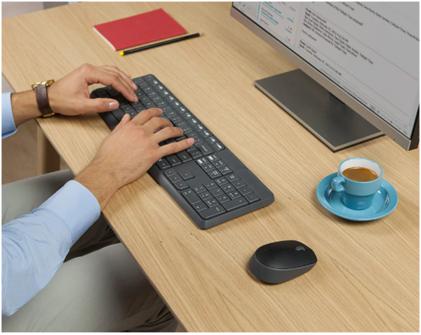 PACK CLAVIER SOURIS LOGITECH MK235 NOIR SANS FIL – Image 3