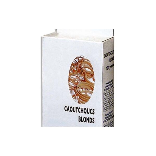 BOITE 100G ELASTIQUES BLONDS 40X1.8MM