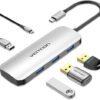 VENTION DOCKING STATION USB-C TO HDMI/USC3.0/RJ45/PD GRAY AL ALLOY