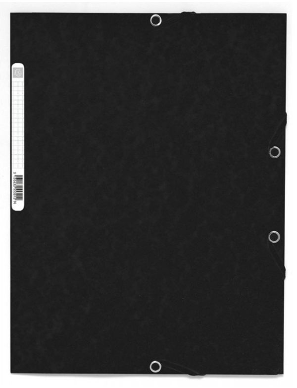 CHEMISE 3 RABATS ELASTIQUE A4 OFFICE CARTON NOIR