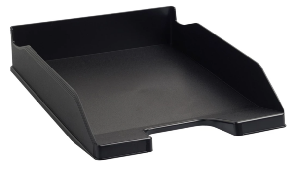 CORBEILLE COURRIER OPAQUE NOIR 350X250X65MM POLYSTYRENE