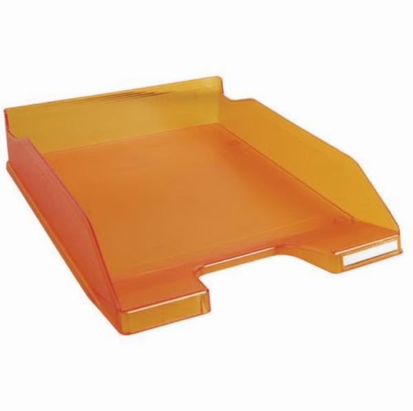 CORBEILLE COURIER TRANSLUCIDE ORANGE 350X250X65MM POLYSTYRENE