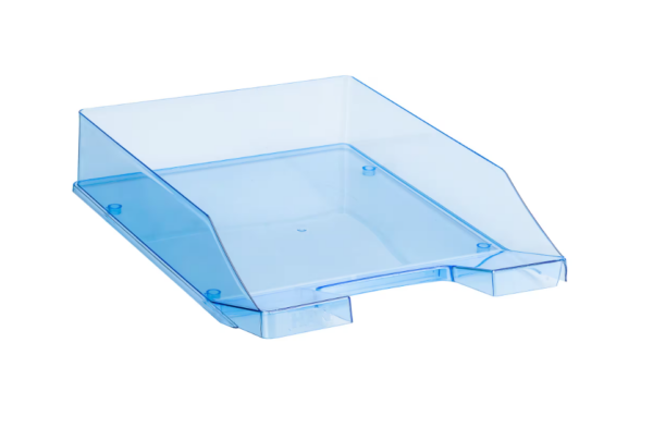 CORBEILLE COURRIER TRANSLUCIDE BLEU 350X250X65MM POLYSTYRENE