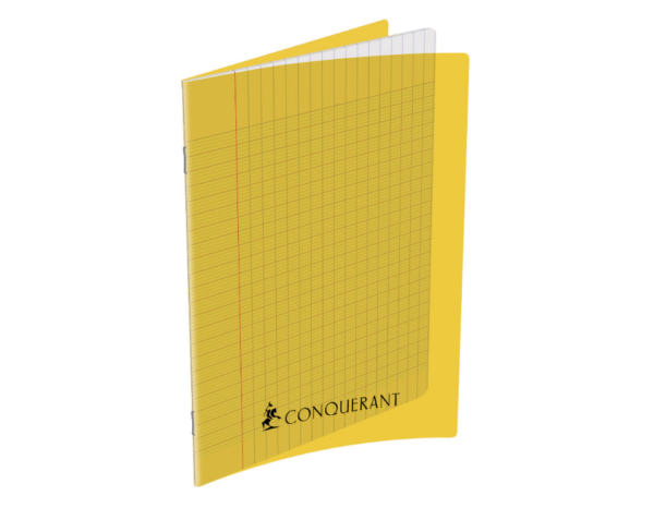 CAHIER PIQURE 24X32 192P SEYES JAUNE 70G POLYPRO CONQUERANT