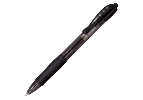 STYLO ROLLER GEL G2 0.7MM NOIR RETRACTABLE POINTE METAL