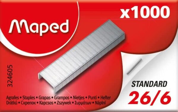 BOITE 1000 AGRAFES RAPID 26/6 STD CUIVREES