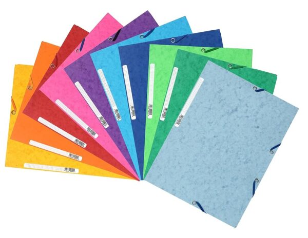 CHEMISE 3 RABATS ELASTIQUE A4 TOP FILE 10 COULEURS ASSORTIES