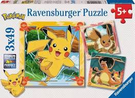 Ravensburger Puzzle Pikachu, Dracofeur et Evoli 3x49pcs